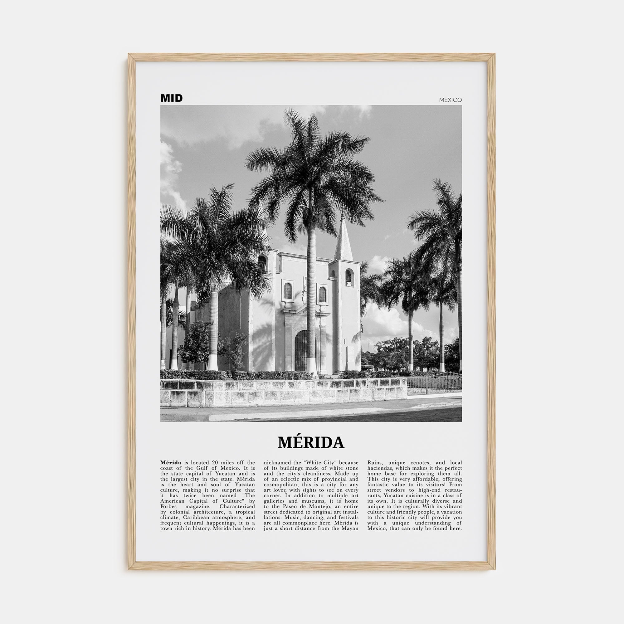 Mérida Travel B&W Poster