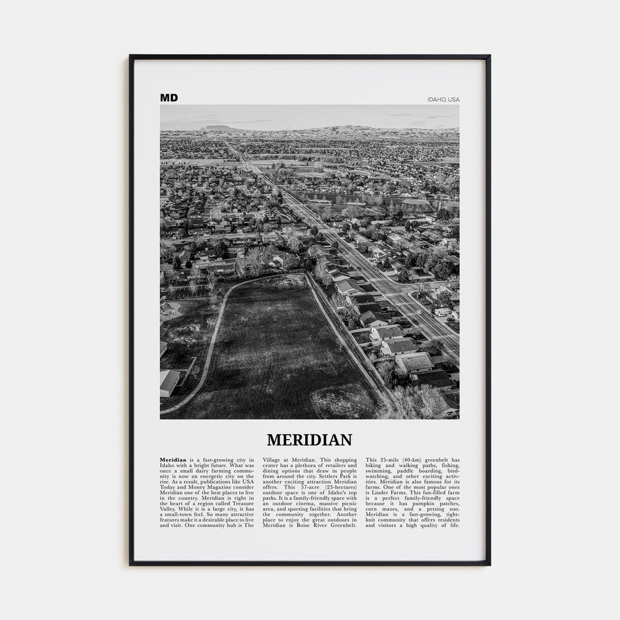 Meridian Travel B&W Poster