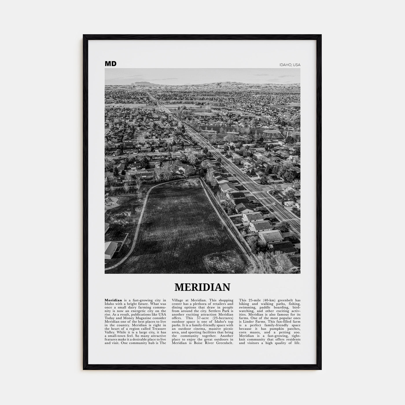 Meridian Travel B&W Poster