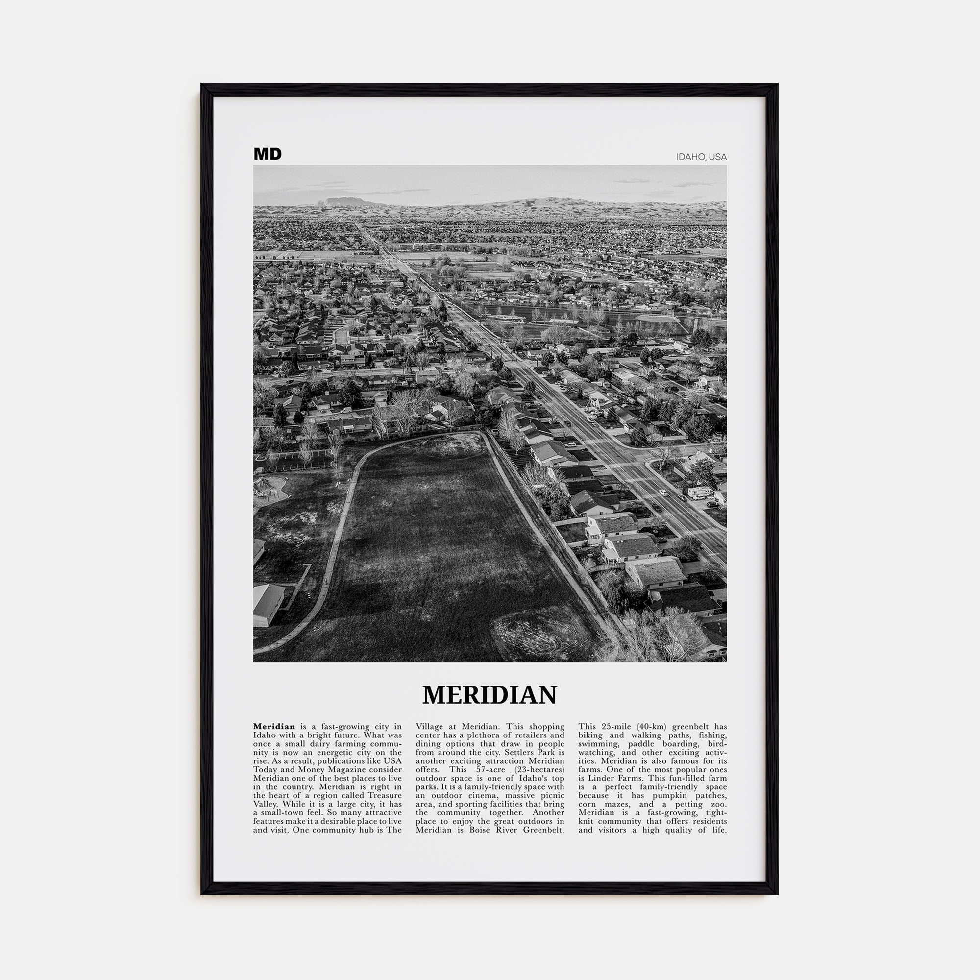 Meridian Travel B&W Poster