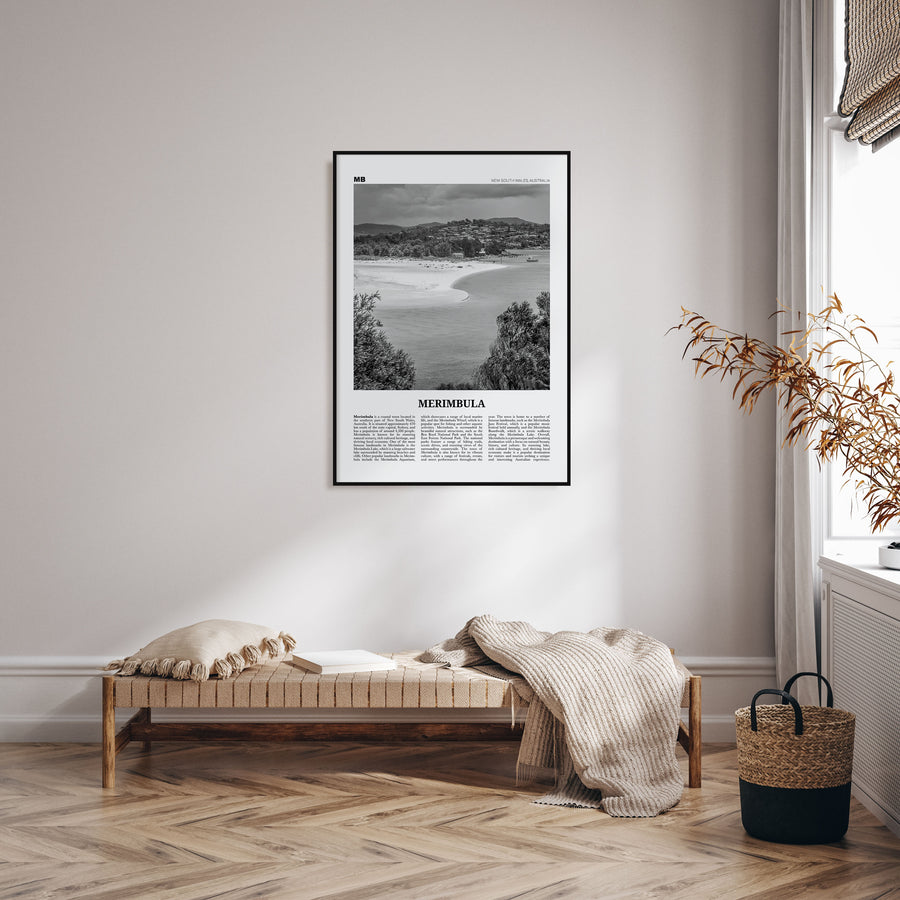 Merimbula Travel B&W Poster