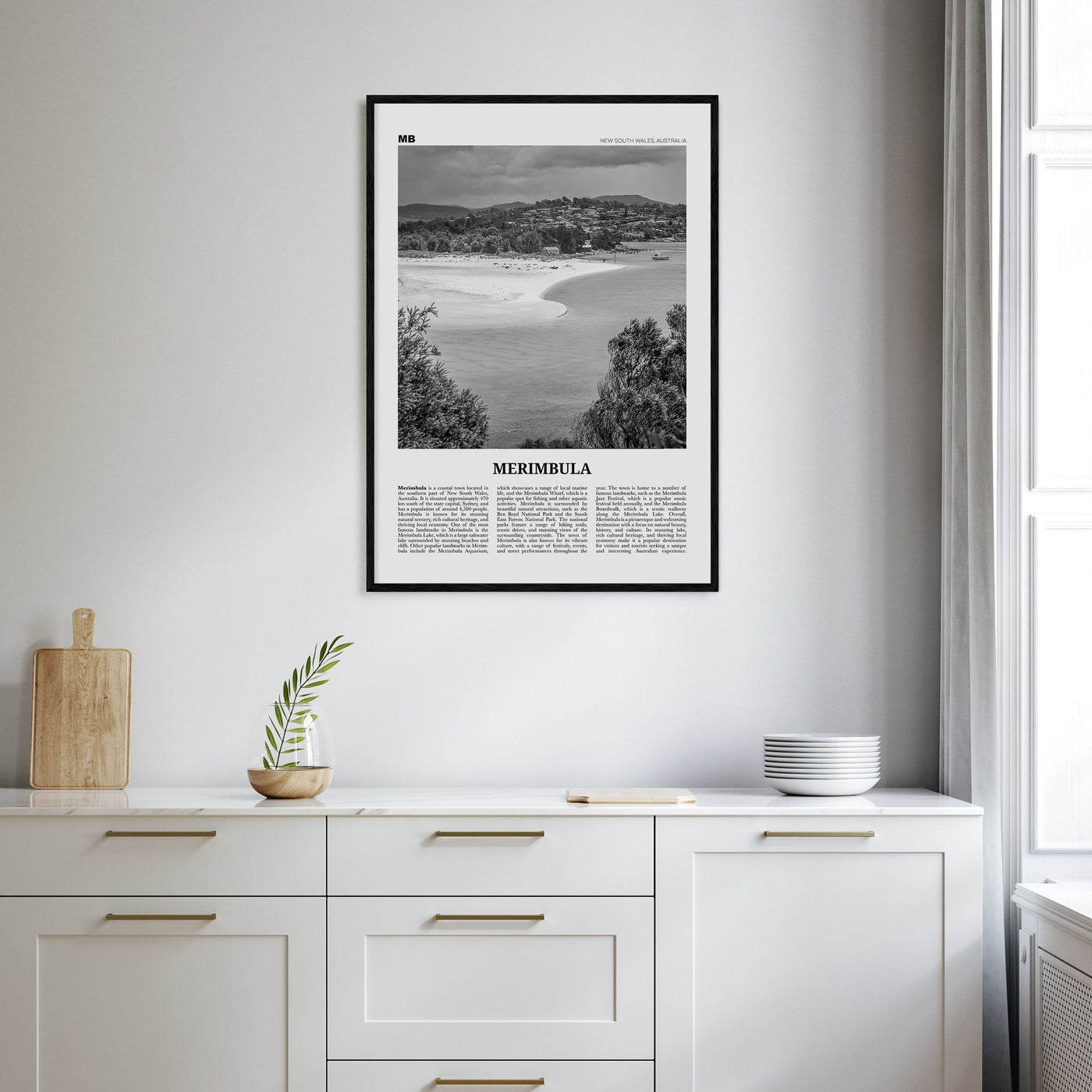 Merimbula Travel B&W Poster