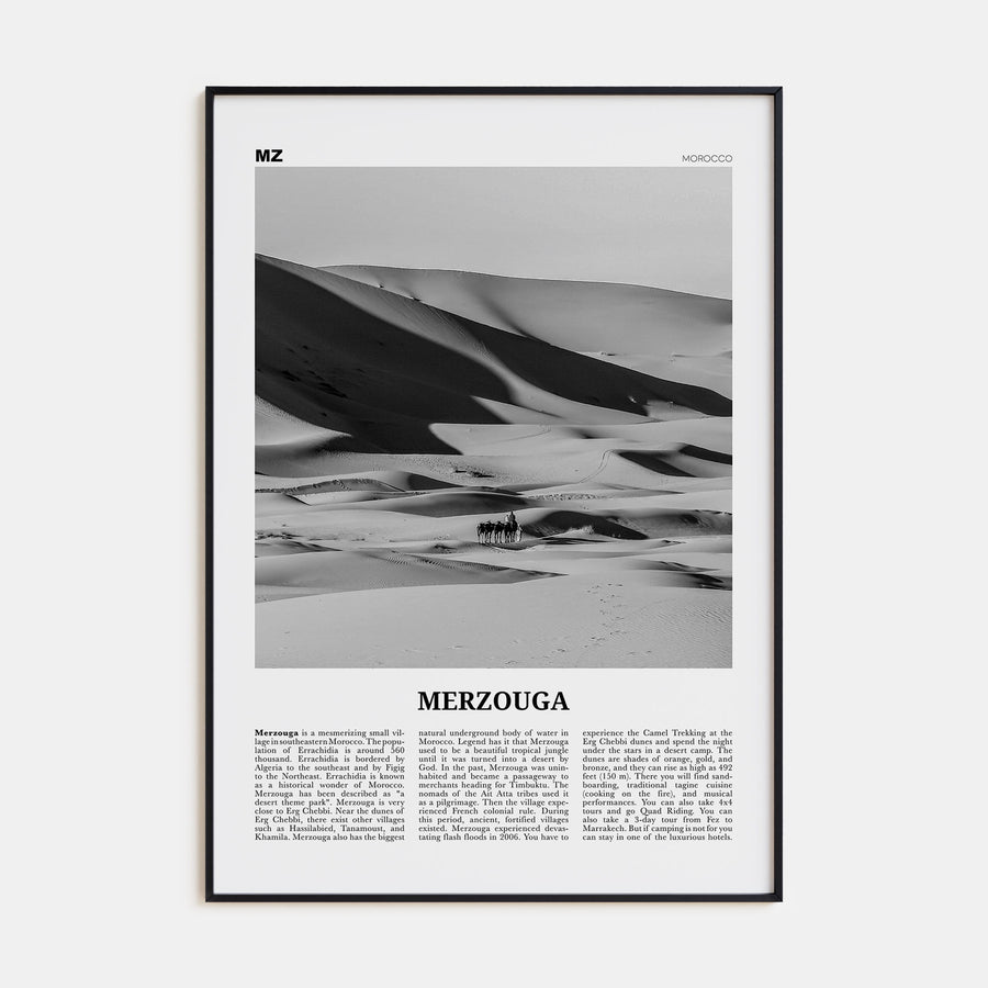 Merzouga Travel B&W Poster