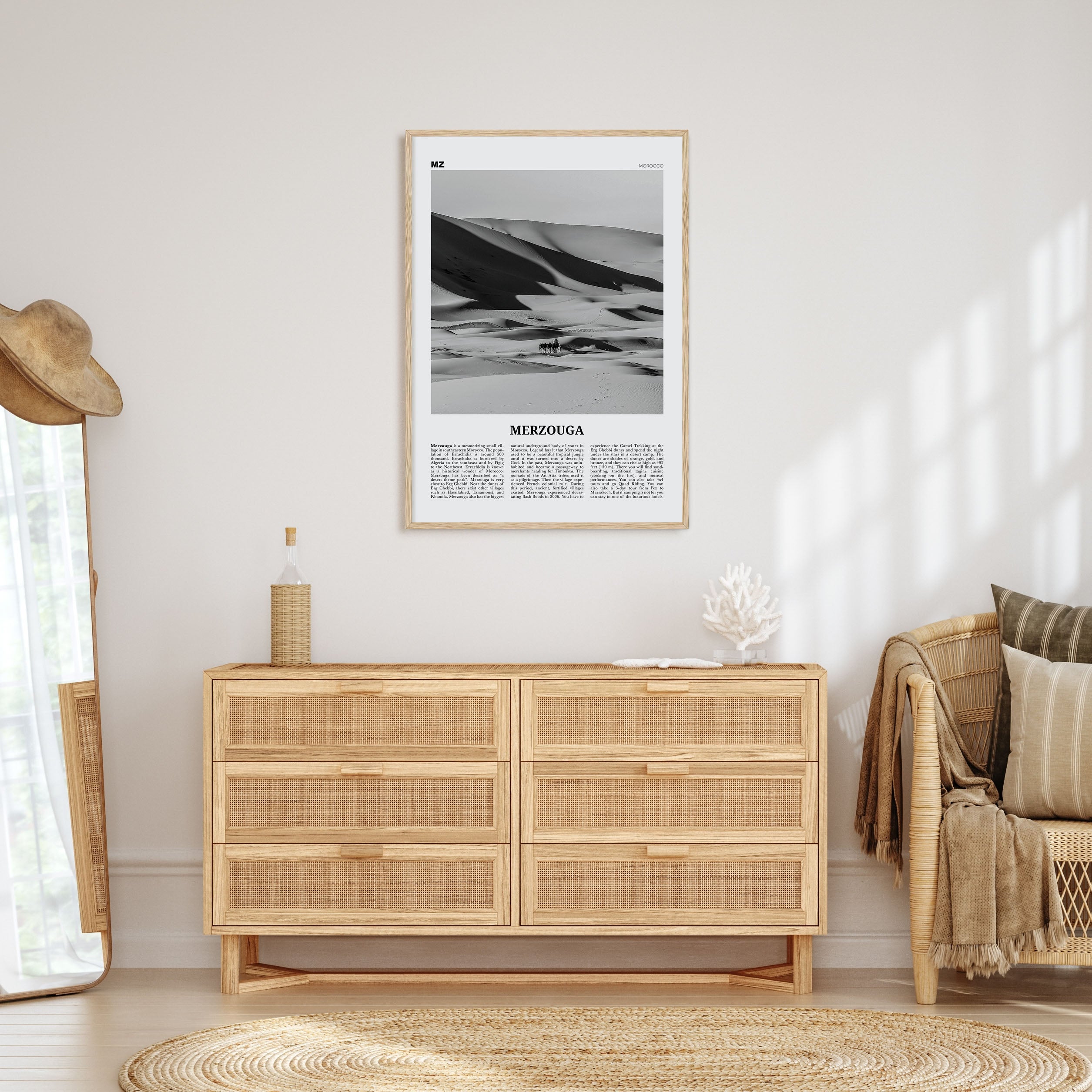 Merzouga Travel B&W Poster