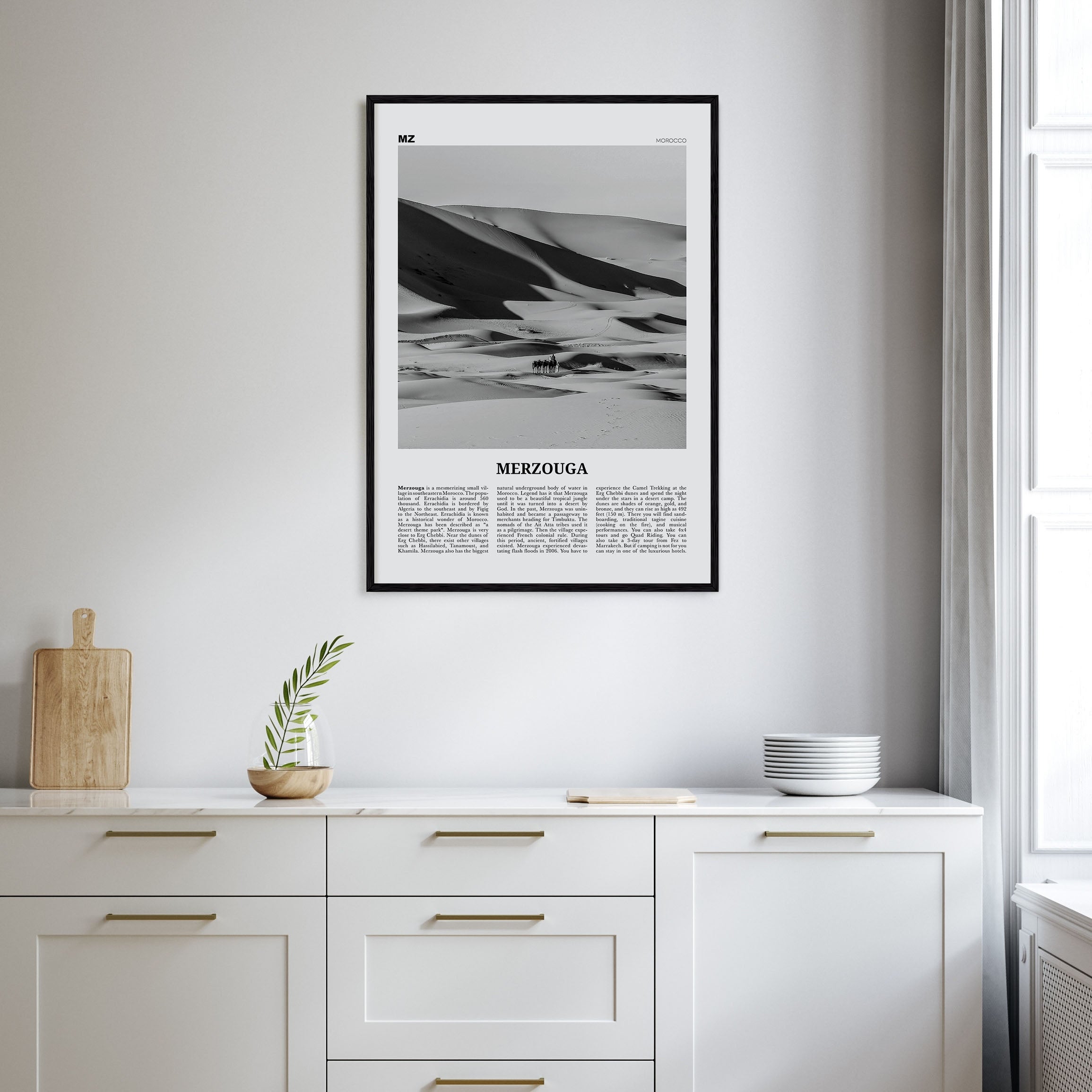 Merzouga Travel B&W Poster