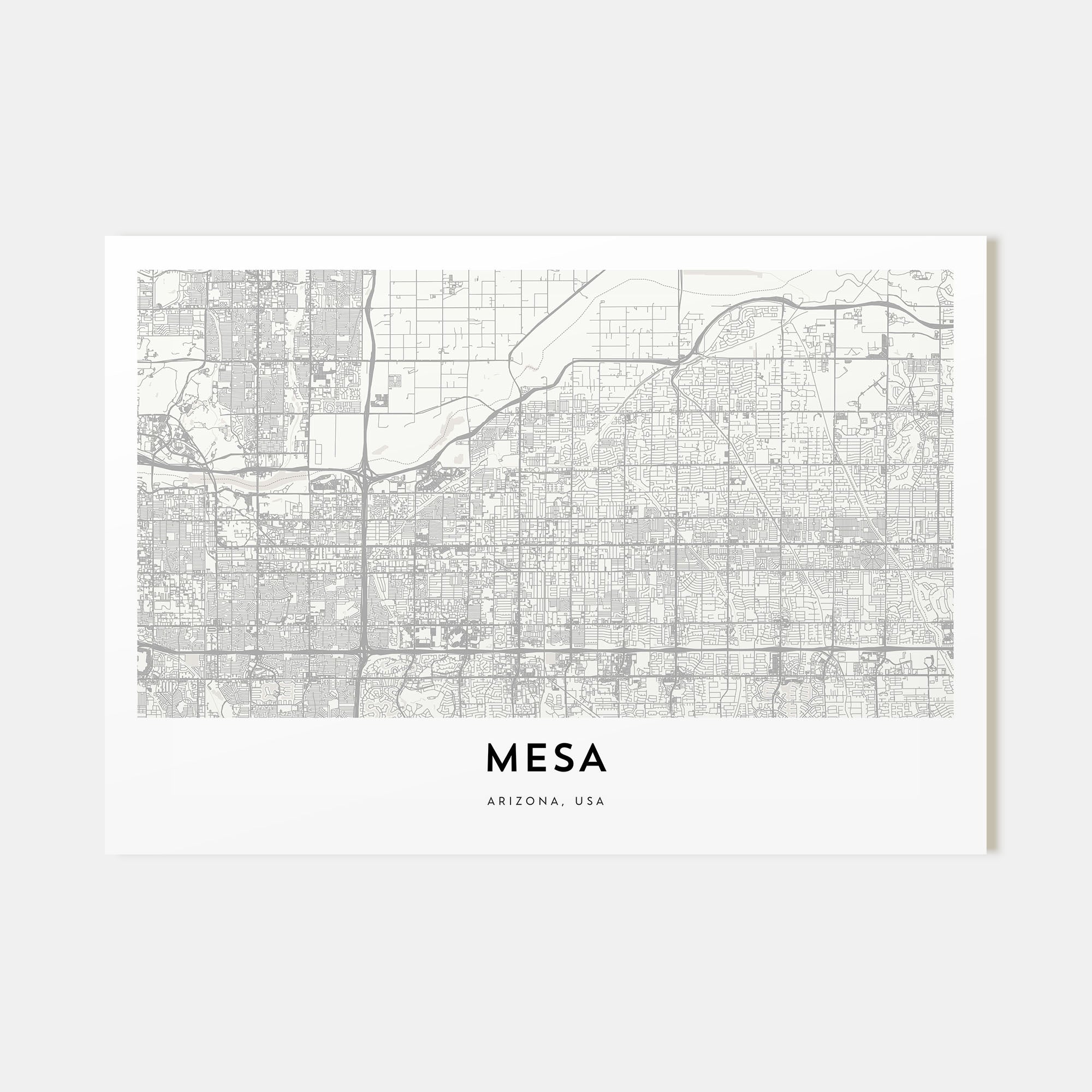 Mesa Map Landscape Poster