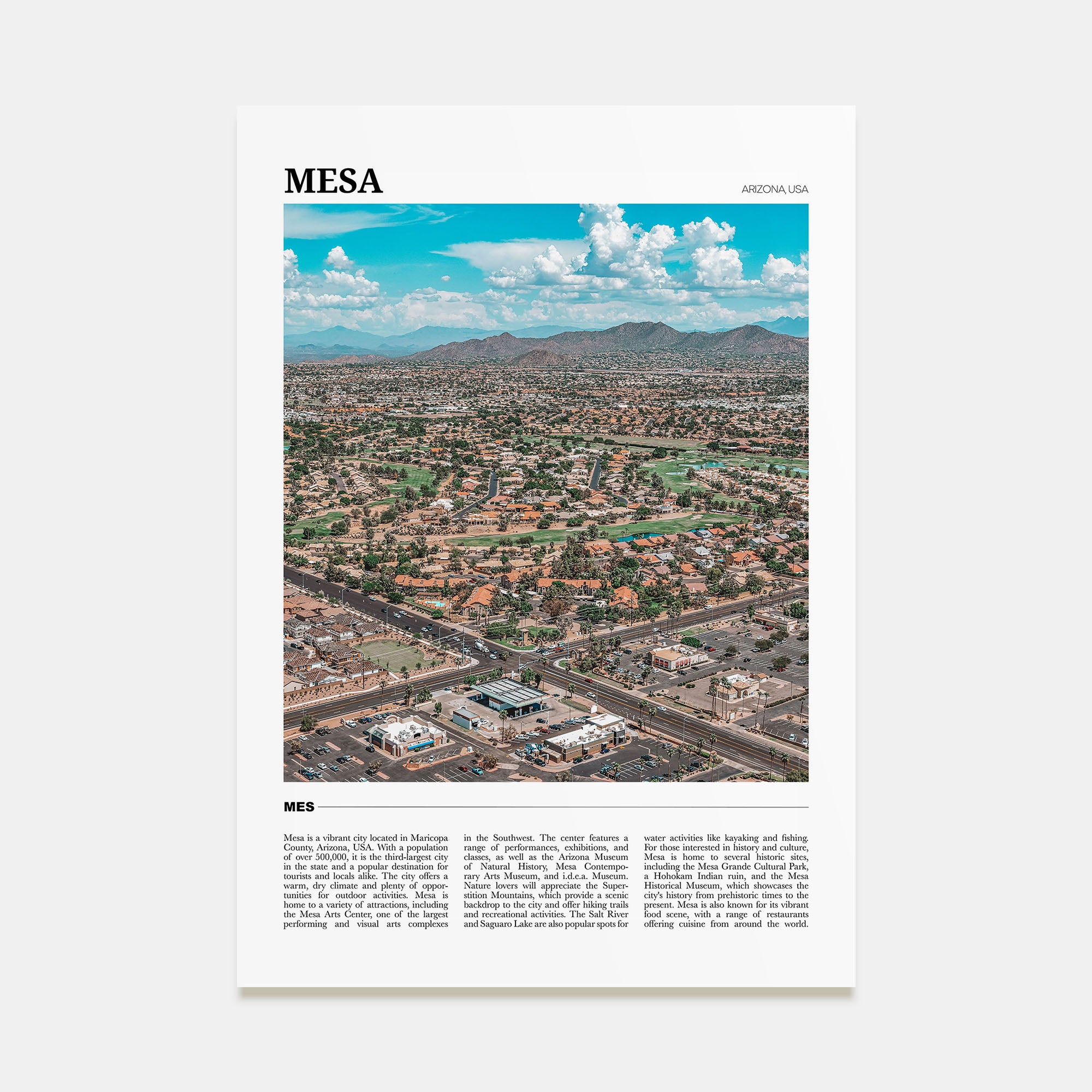 Mesa Travel Color Poster