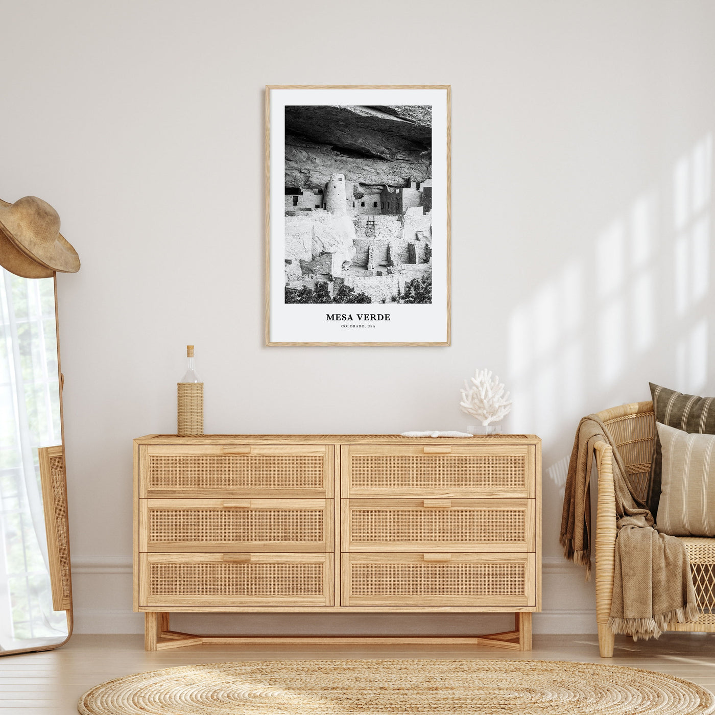 Mesa Verde National Park Portrait B&W Poster