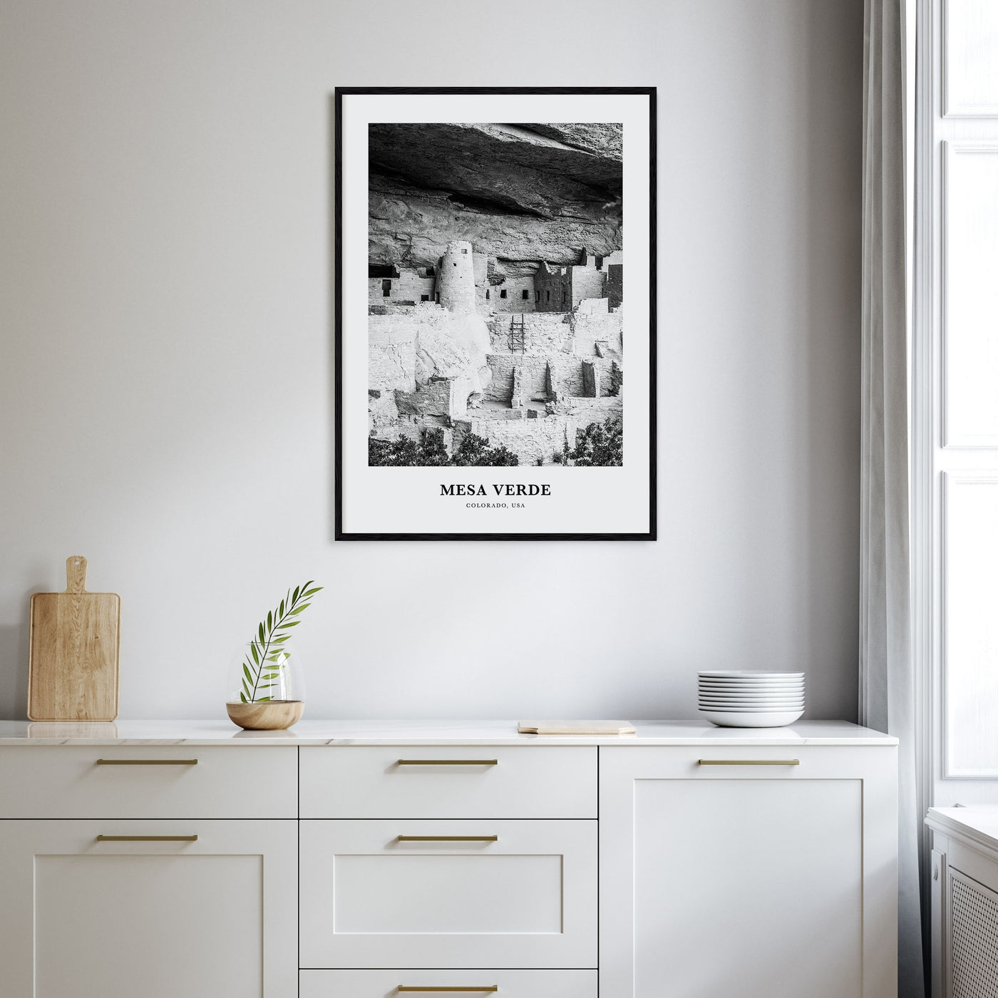 Mesa Verde National Park Portrait B&W Poster