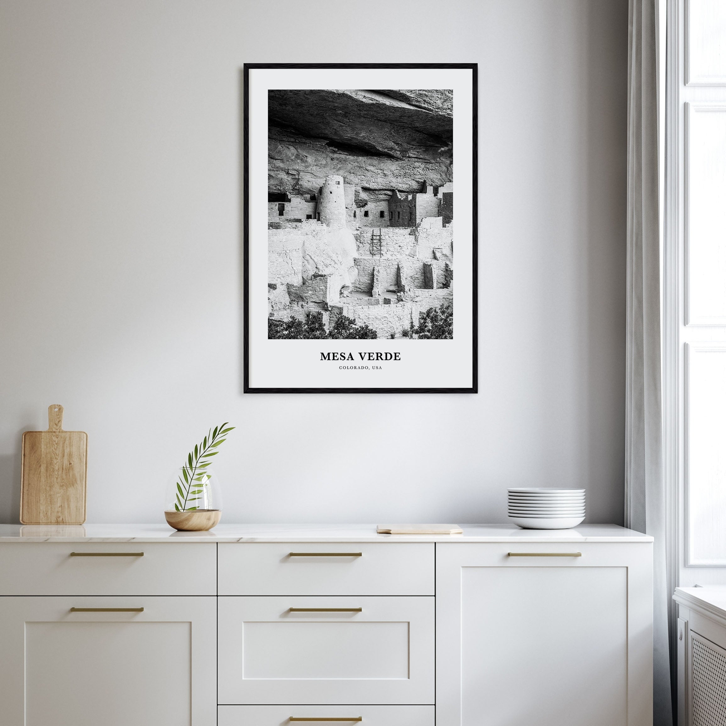 Mesa Verde National Park Portrait B&W Poster