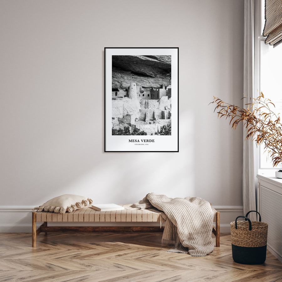 Mesa Verde National Park Portrait B&W Poster