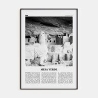 Mesa Verde National Park Travel B&W Poster