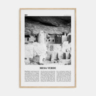Mesa Verde National Park Travel B&W Poster