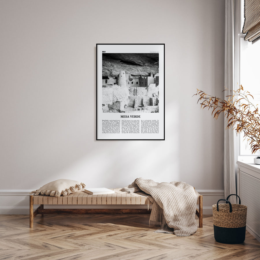 Mesa Verde National Park Travel B&W Poster