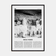 Mesa Verde National Park Travel B&W Poster
