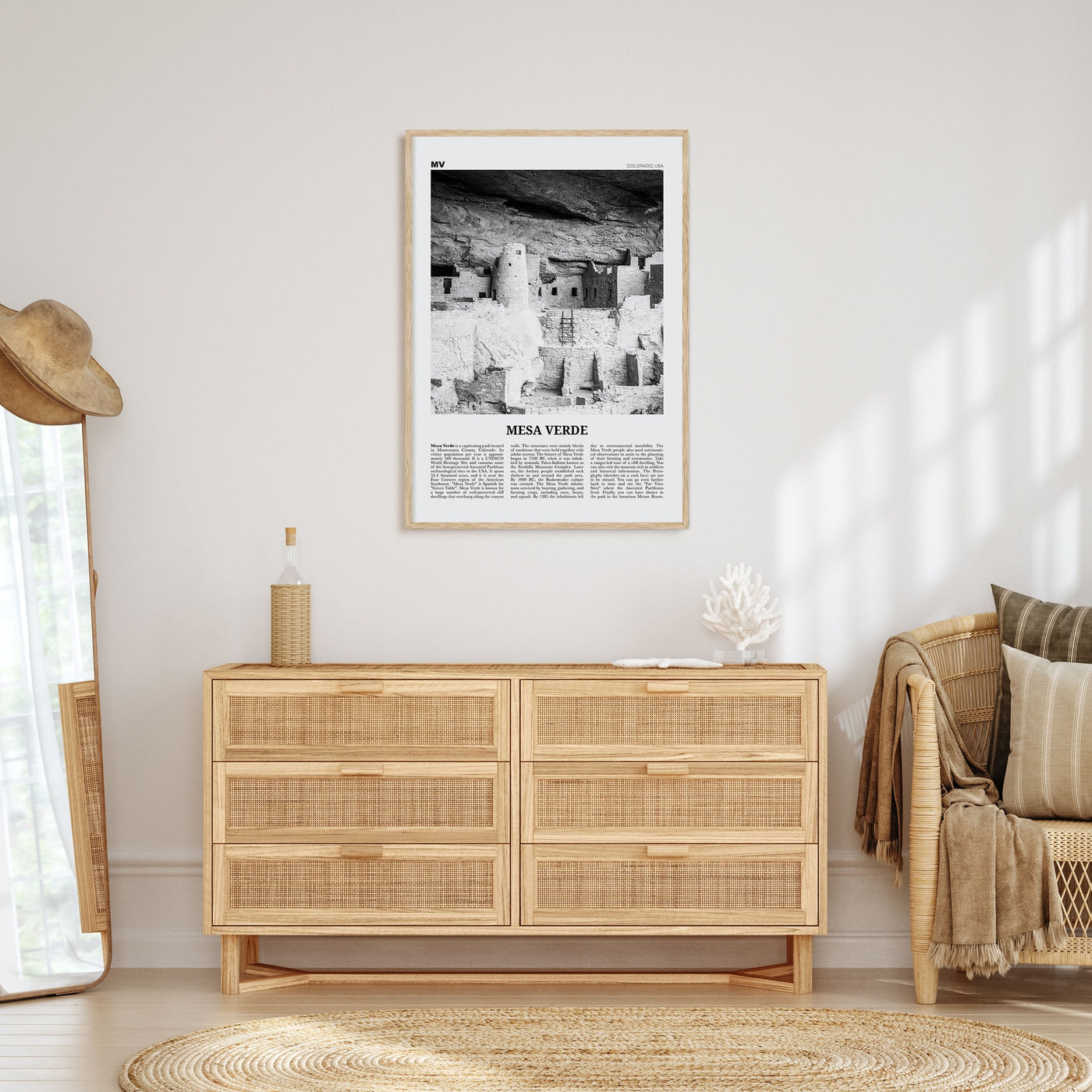 Mesa Verde National Park Travel B&W Poster