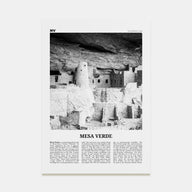Mesa Verde National Park Travel B&W Poster