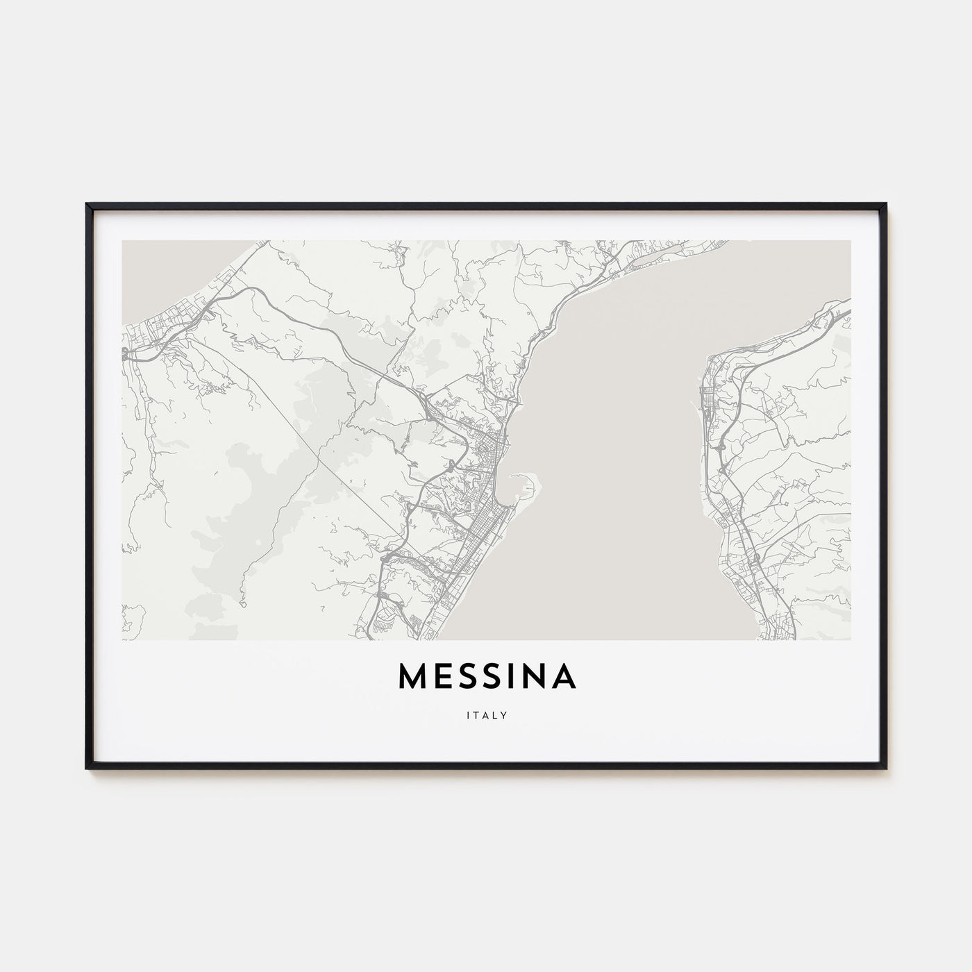 Messina Map Landscape Poster