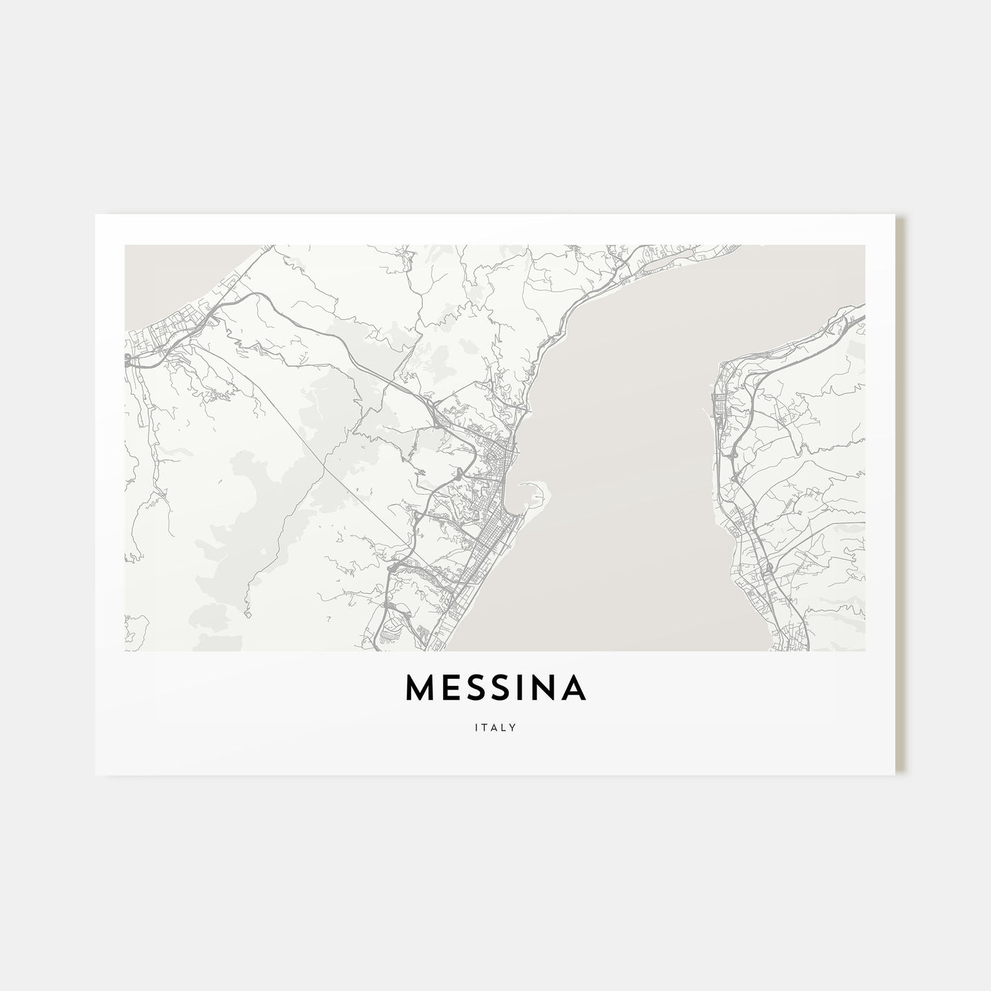 Messina Map Landscape Poster