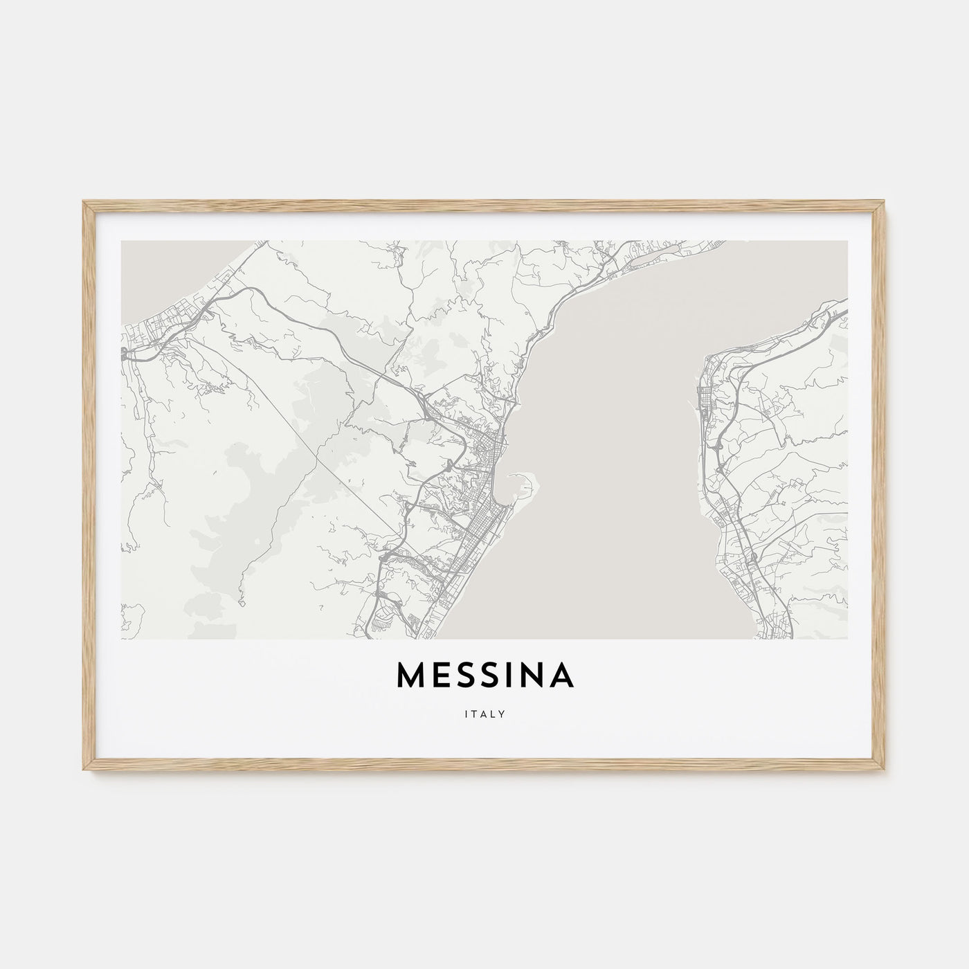 Messina Map Landscape Poster