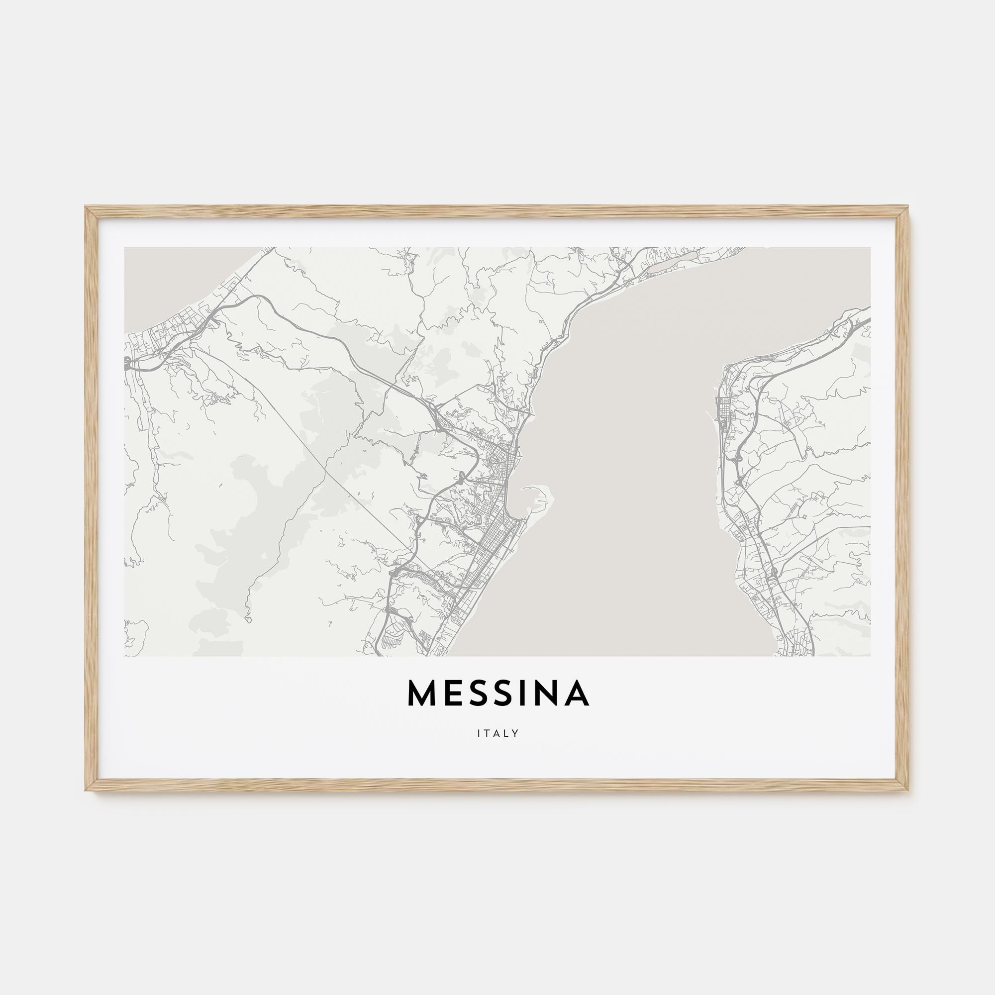 Messina Map Landscape Poster