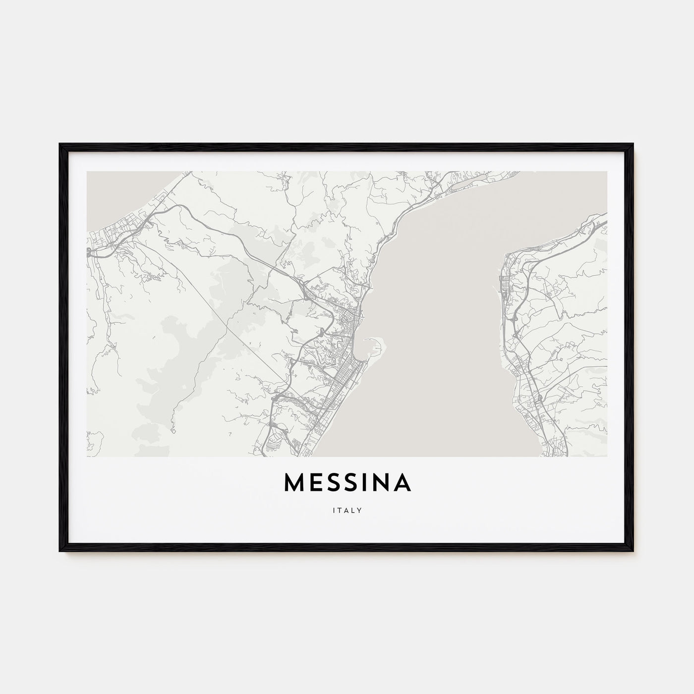 Messina Map Landscape Poster