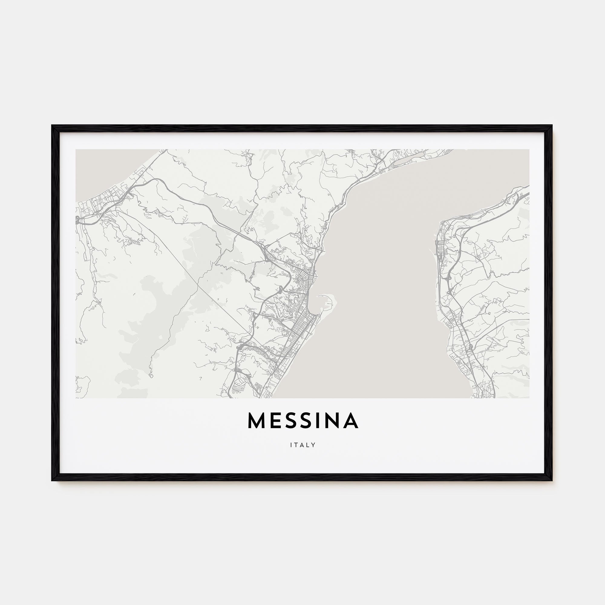 Messina Map Landscape Poster