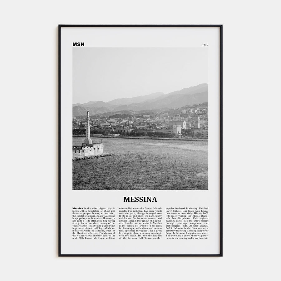 Messina Travel B&W Poster