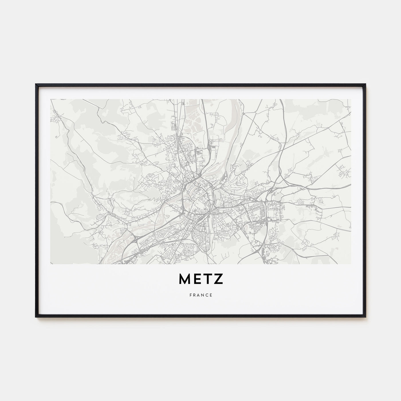 Metz Map Landscape Poster