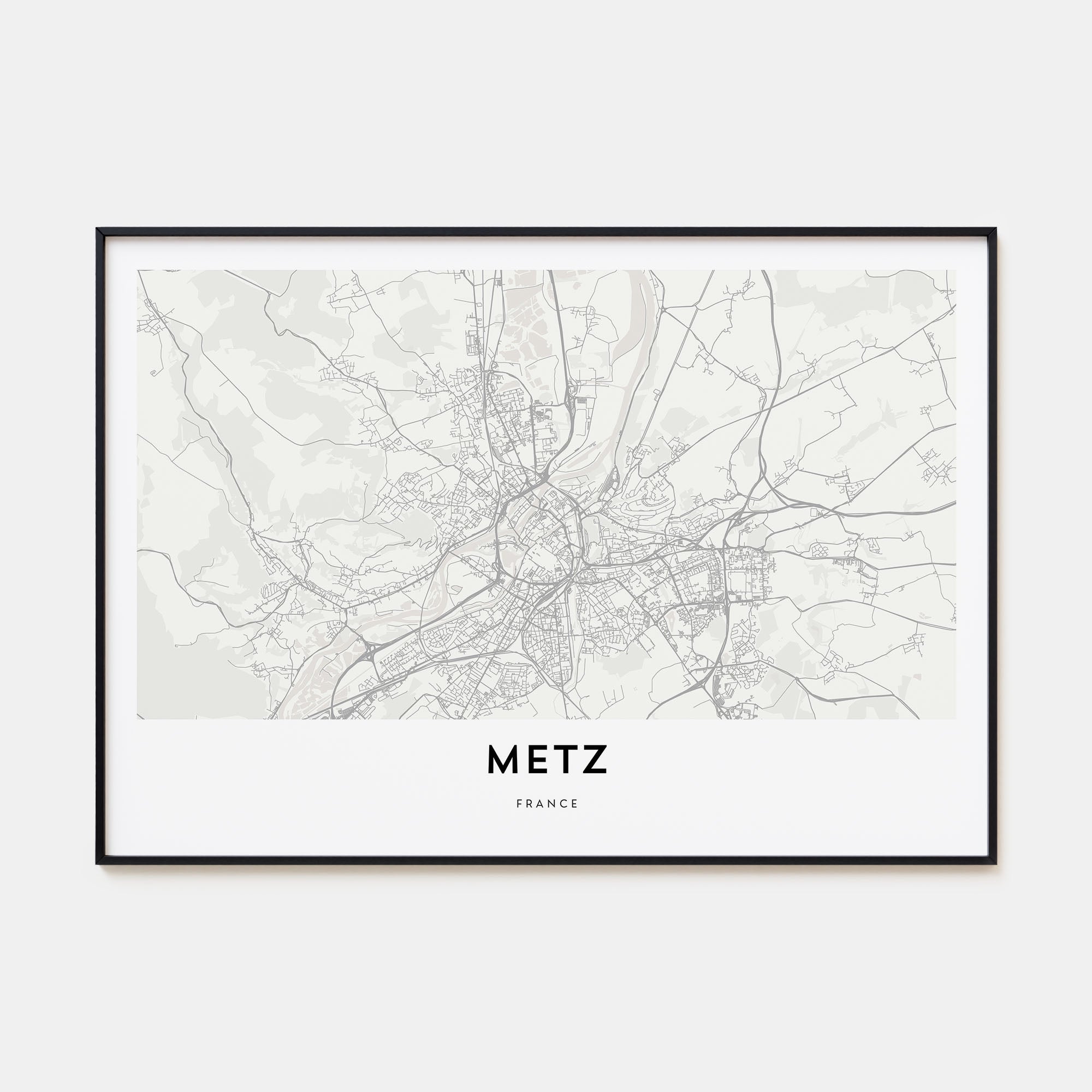 Metz Map Landscape Poster