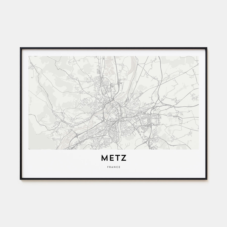 Metz Map Landscape Poster