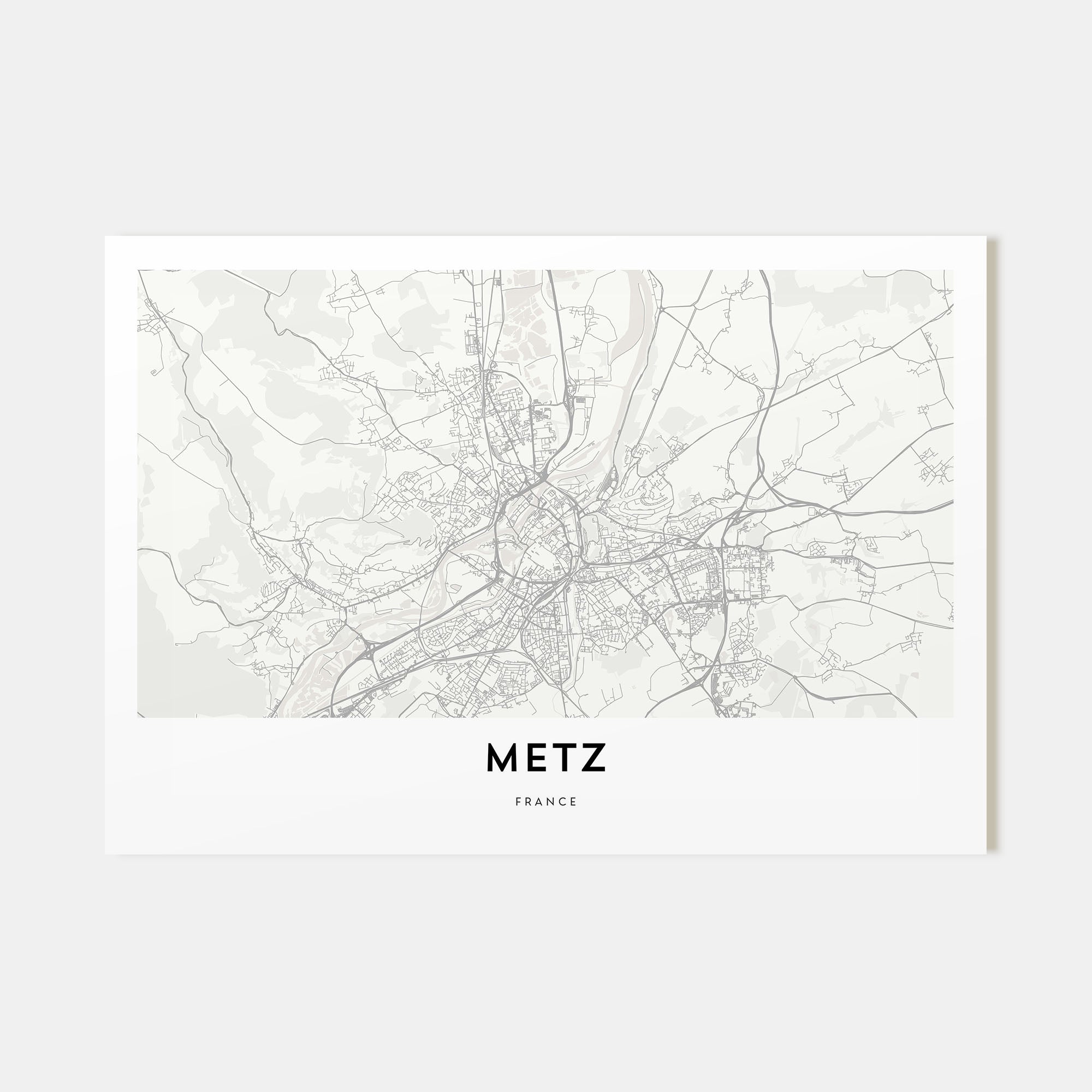 Metz Map Landscape Poster