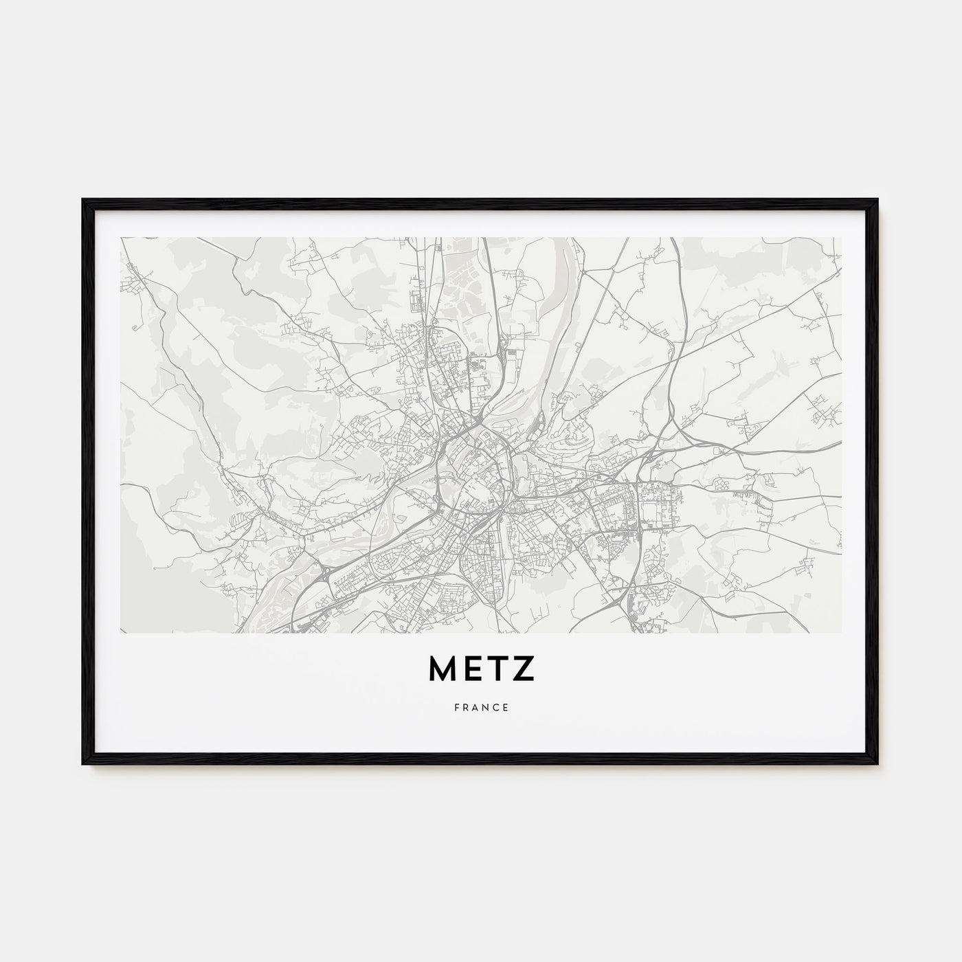 Metz Map Landscape Poster