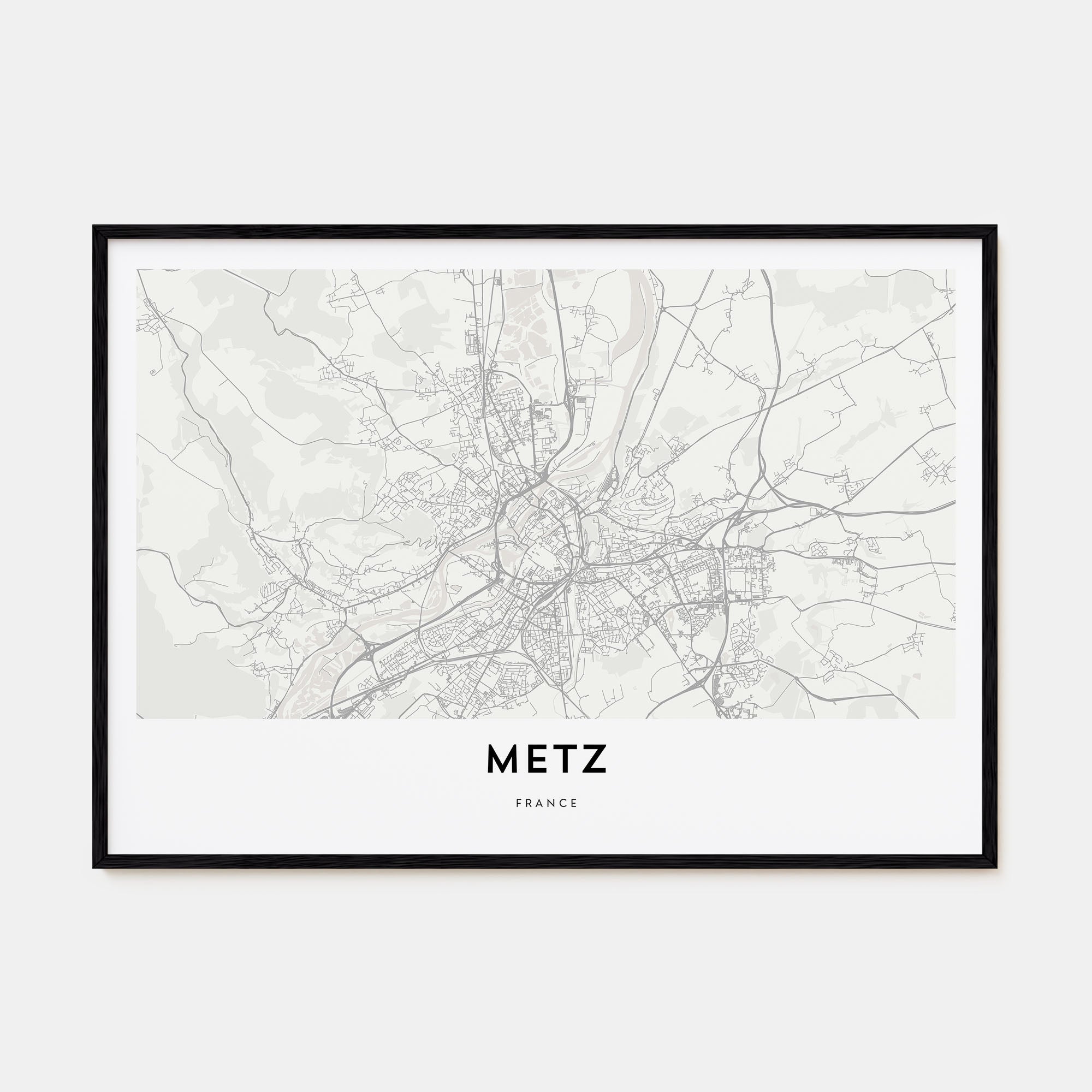 Metz Map Landscape Poster