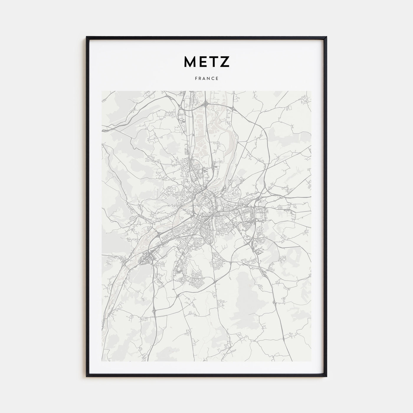 Metz Map Portrait Poster