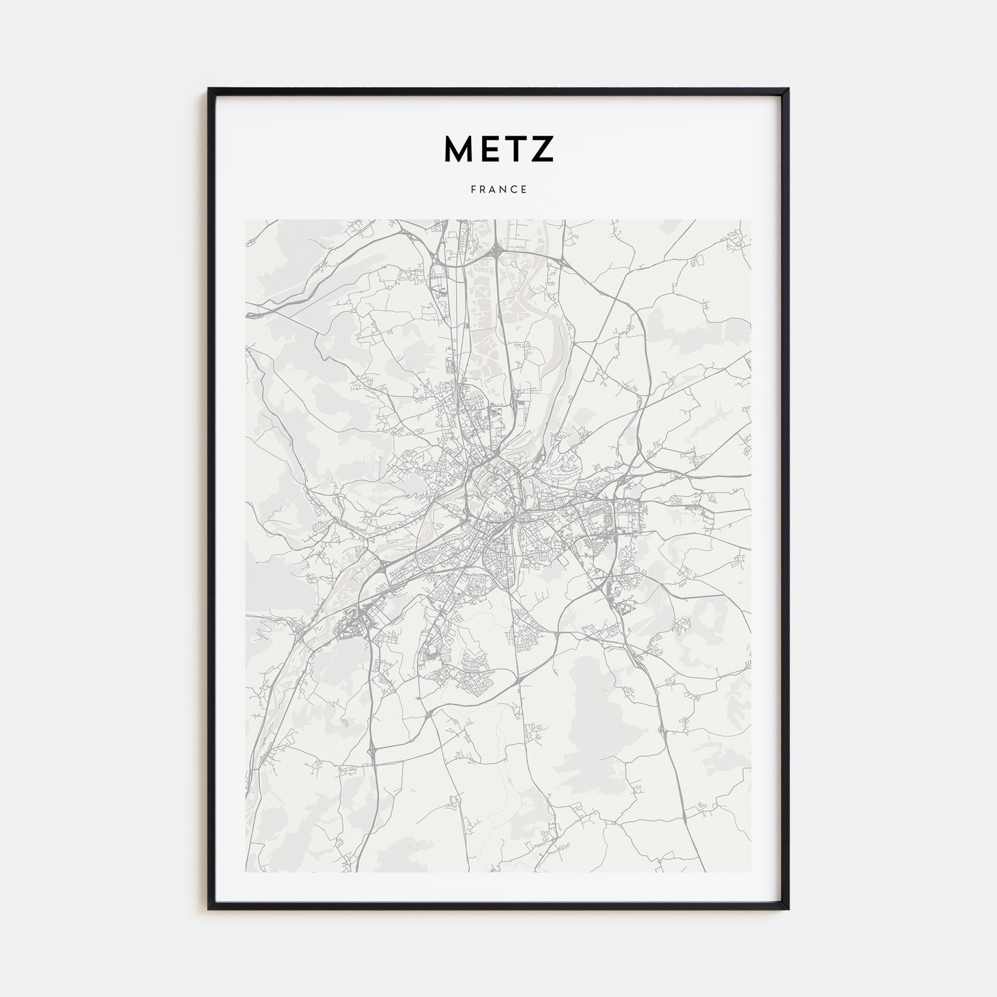Metz Map Portrait Poster
