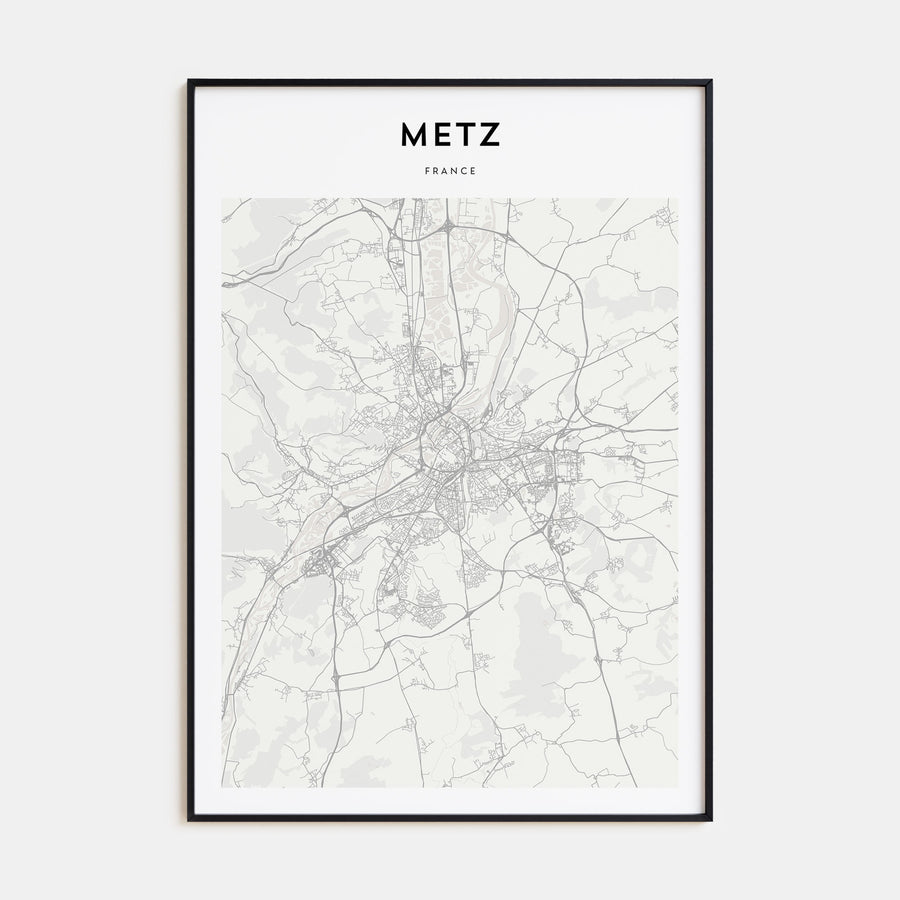 Metz Map Portrait Poster