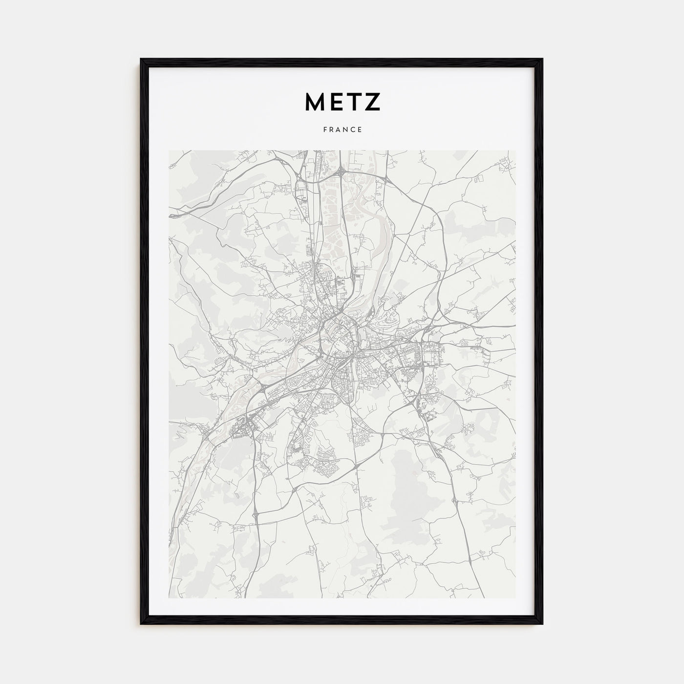 Metz Map Portrait Poster