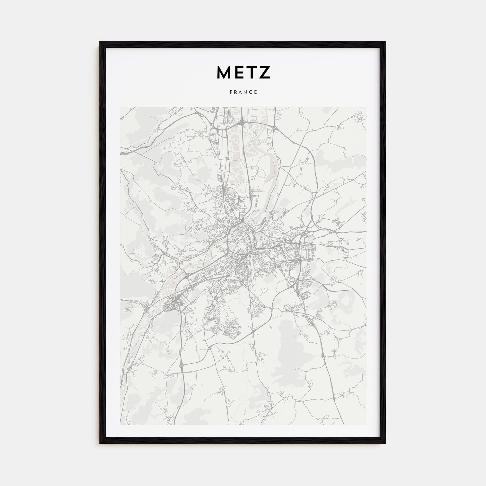 Metz Map Portrait Poster