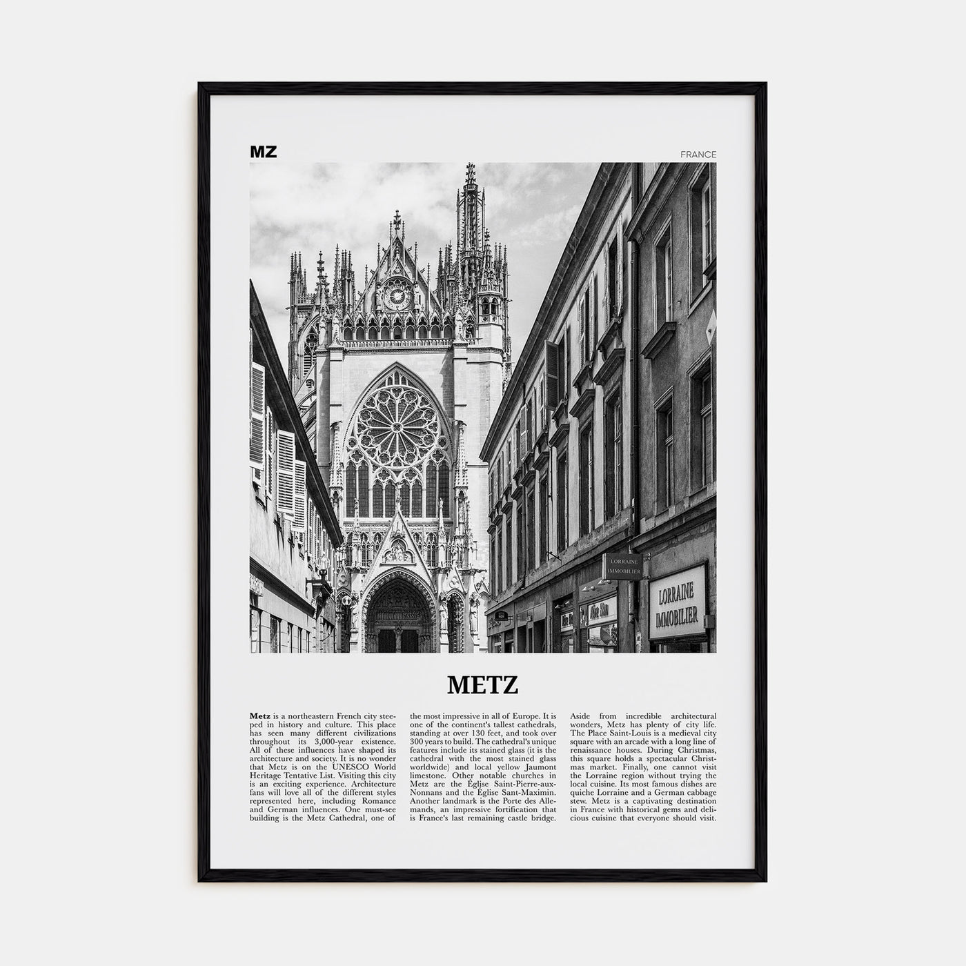 Metz Travel B&W Poster