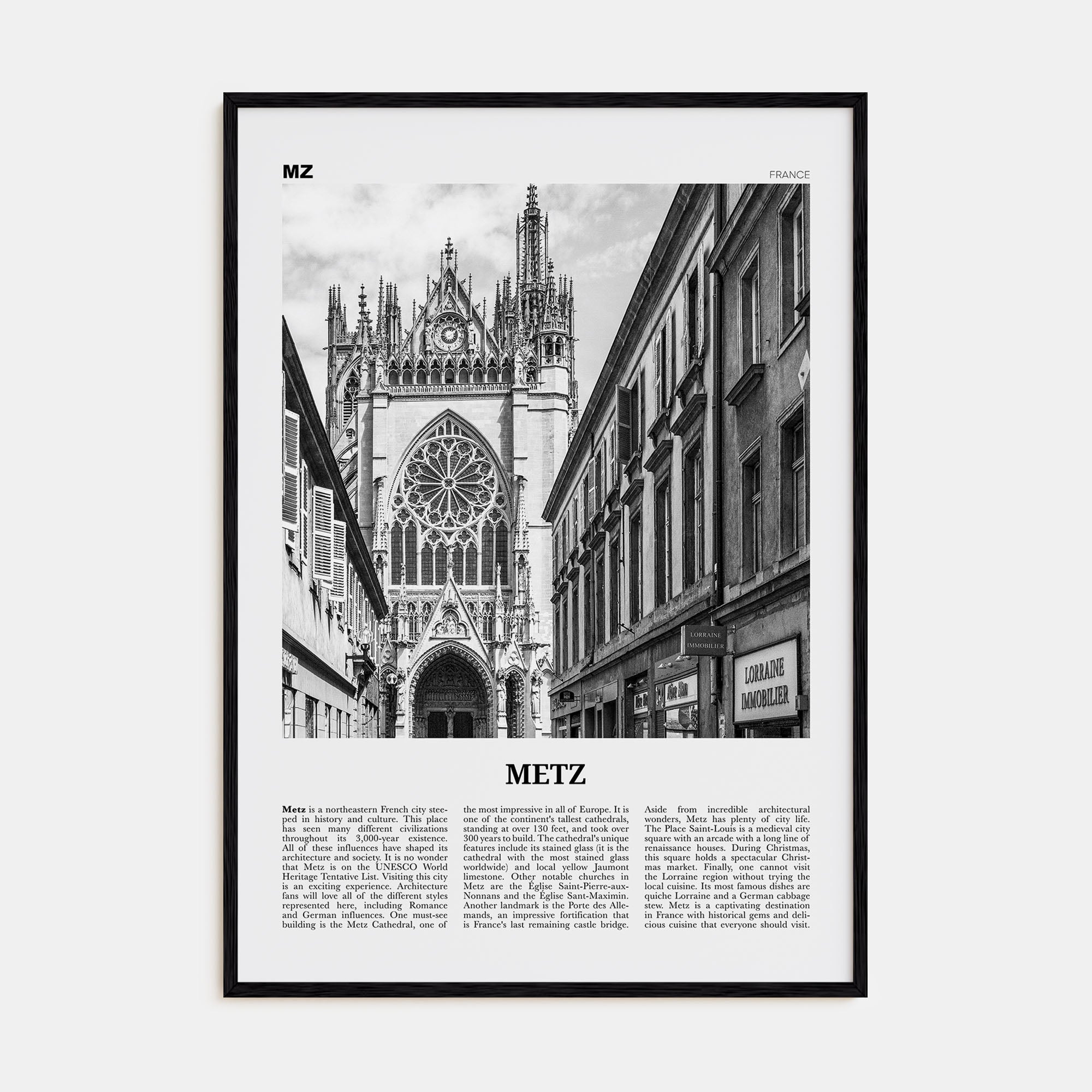 Metz Travel B&W Poster