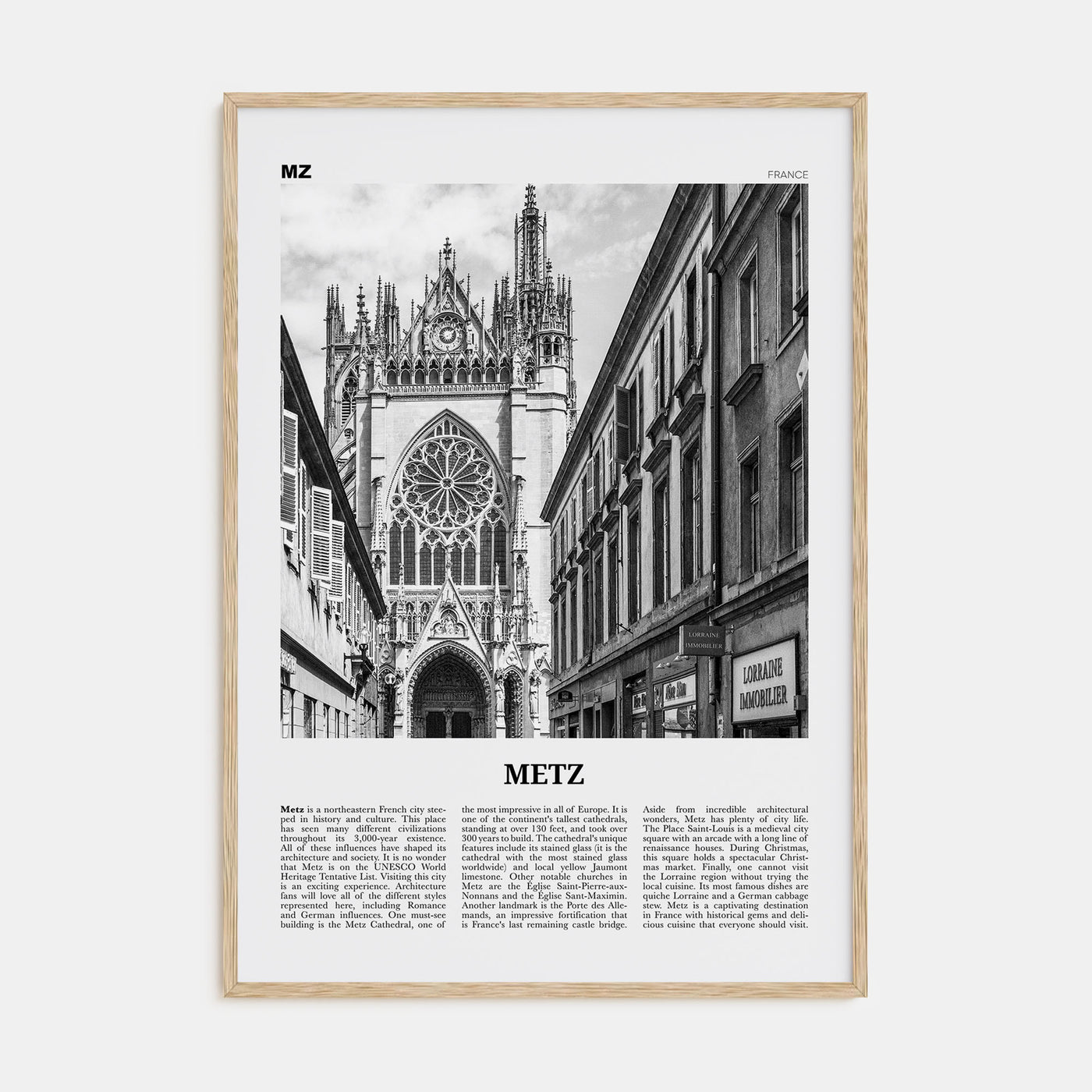 Metz Travel B&W Poster