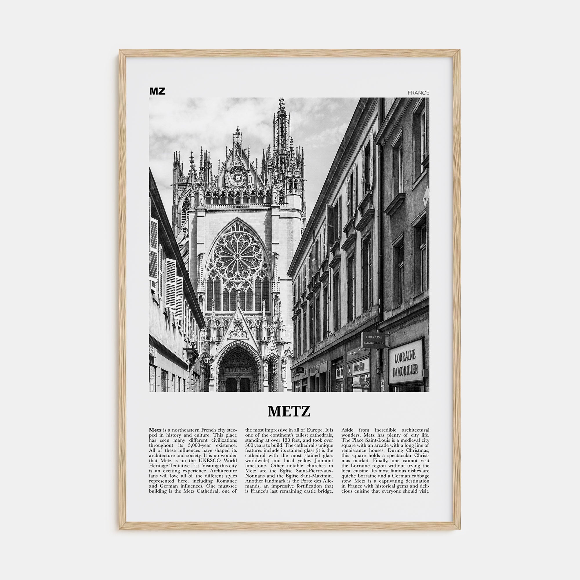 Metz Travel B&W Poster
