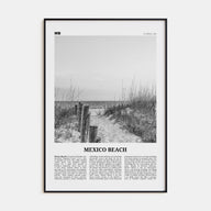 Mexico Beach Travel B&W Poster