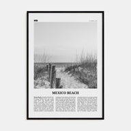 Mexico Beach Travel B&W Poster