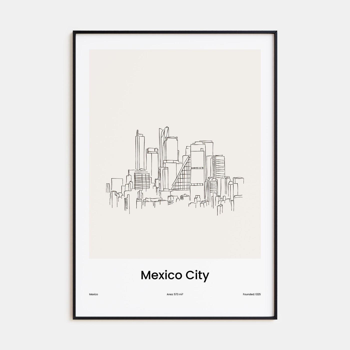 Mexico City Drawn Poster