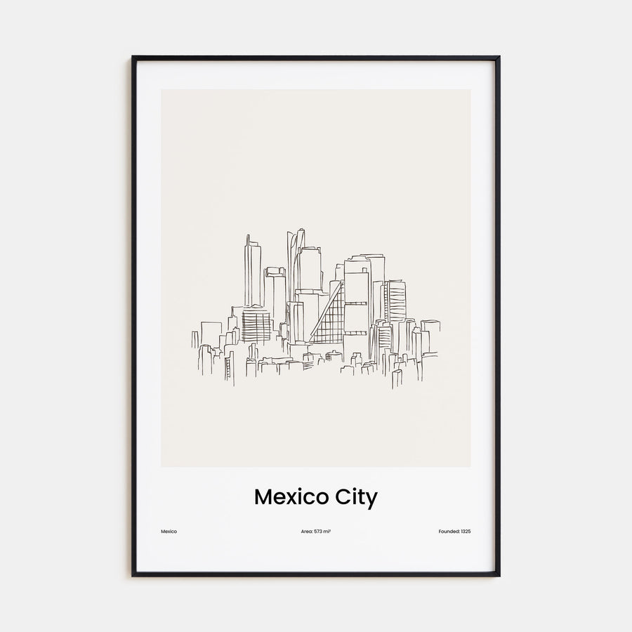 Mexico City Drawn Poster
