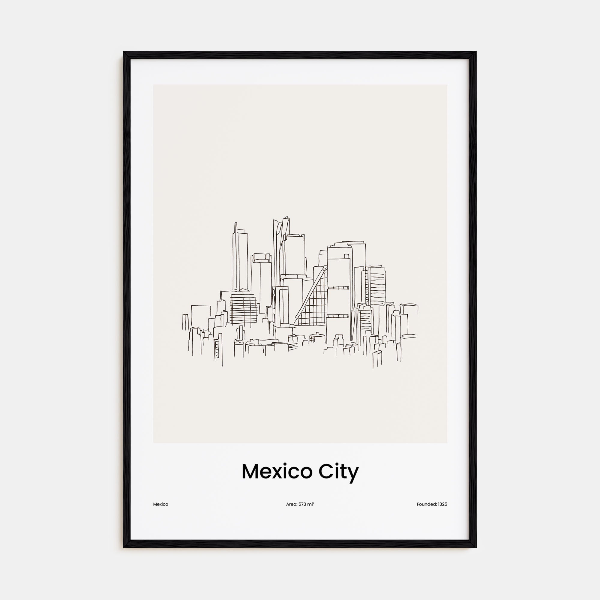 Mexico City Drawn Poster