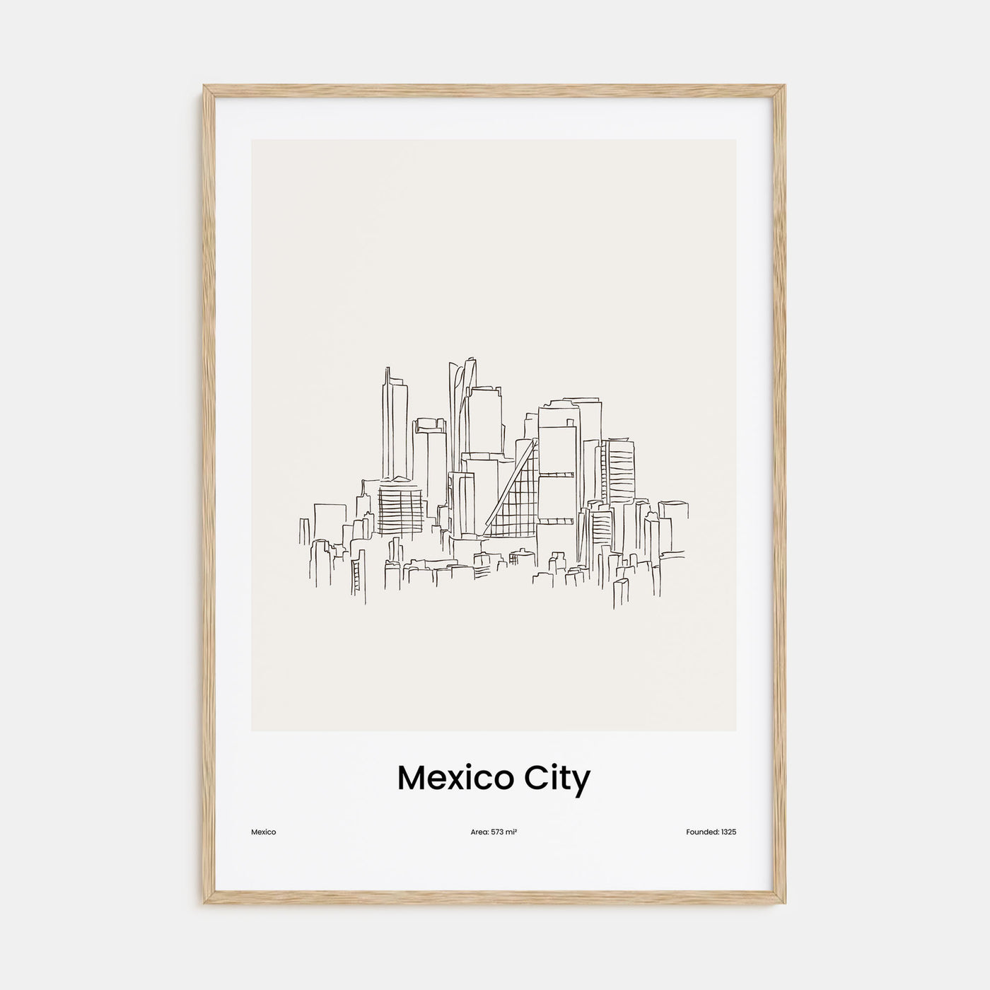 Mexico City Drawn Poster