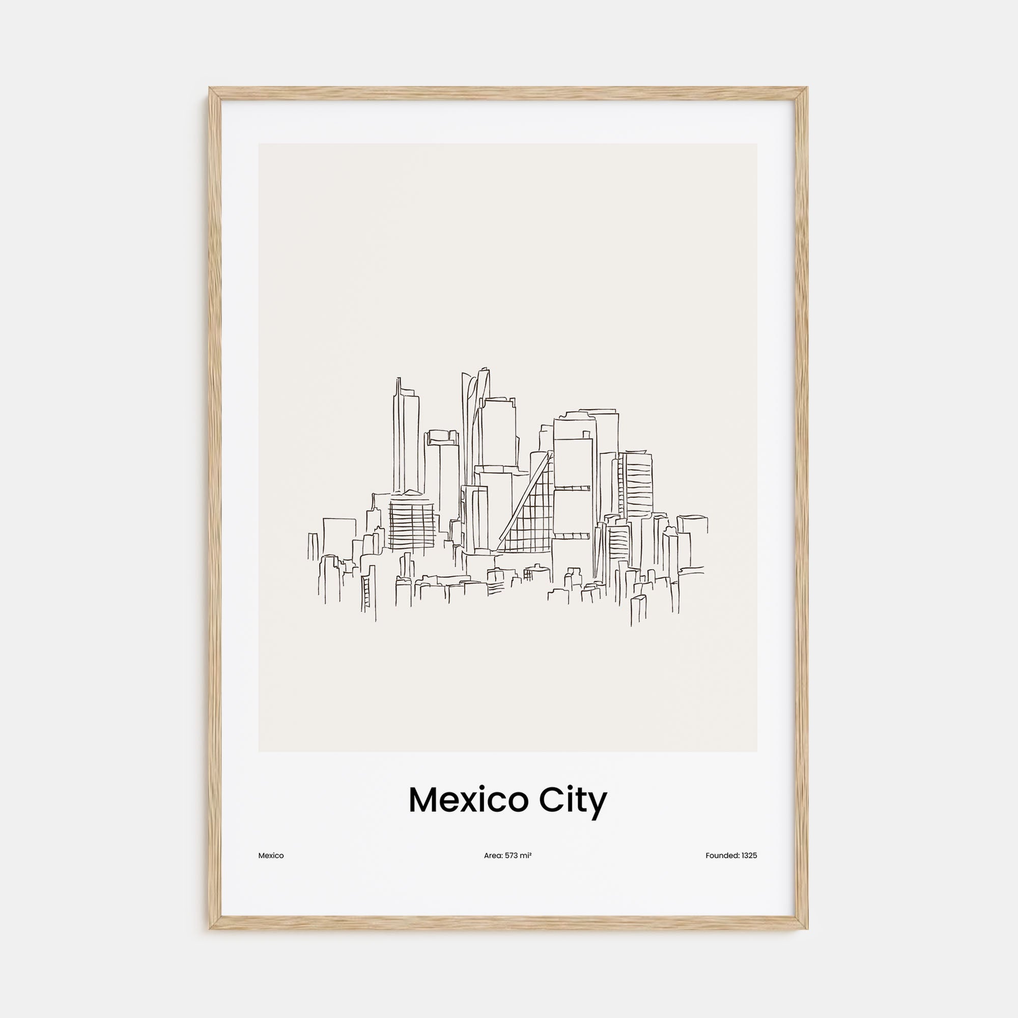 Mexico City Drawn Poster